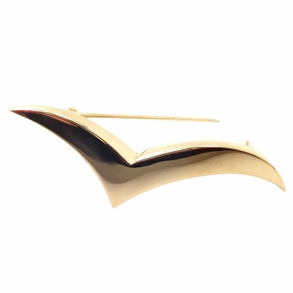 Authentic Tiffany & Co. 18k Yellow Gold Seagull Bird Pin Brooch